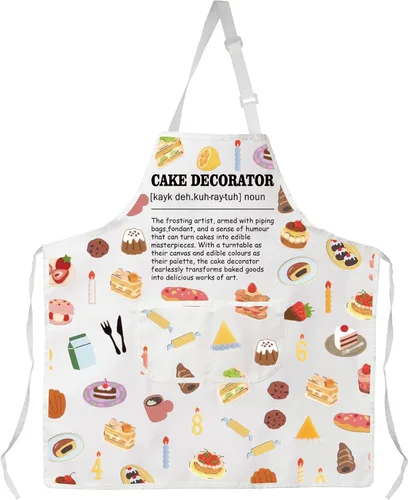 CMNIM Regalos para amantes de la repostería, delantal impermeable para pastelería, con bolsillos para amantes de los pasteles, regalos de panadería