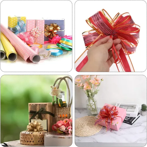 Miniatura 6 de MECCANIXITY 20 lazos grandes de 7 pulgadas para envolver regalos, cinta de organza color blanco crema para cestas de boda, regalos de fiesta