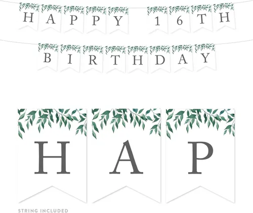 Miniatura 10 de Andaz Press Decoración de pancarta de hojas verdes naturales para fiesta de cumpleaños, 75 años de amor, aproximadamente 5 pies, 1 juego, decoración