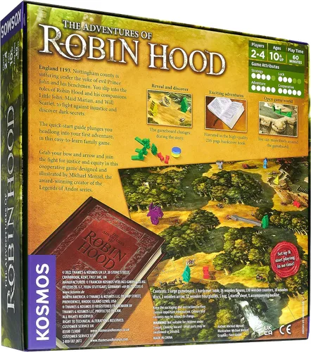 Miniatura 2 de Thames & Kosmos The Adventures of Robin Hood Juego de mesa familiar cooperativo basado en historias Mecánica de movimiento libre 2 a 4