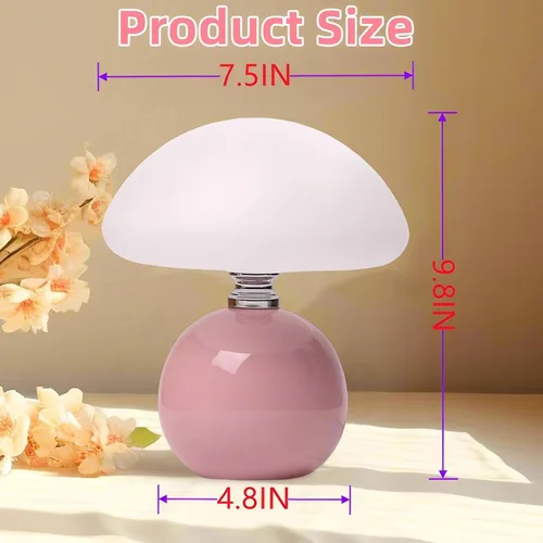 Miniatura 4 de Lámpara de hongo para dormitorio, sala de estar, lámparas de mesa de hongos para mesitas de noche, lámpara de mesa pequeña de escritorio de 3