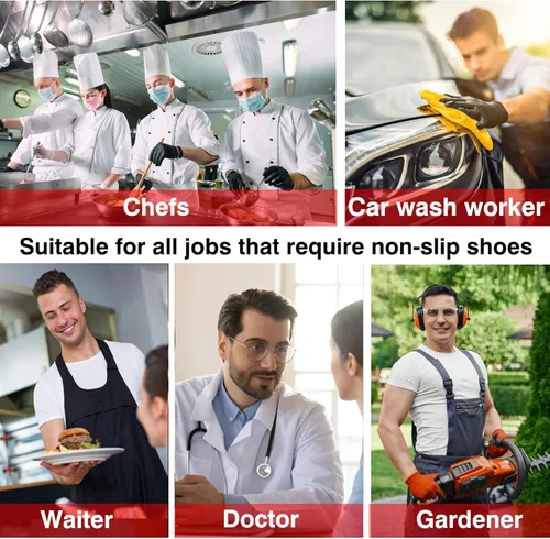 Miniatura 6 de Zapatos antideslizantes para hombre, resistentes al agua, al aceite, para chef, enfermería, médicos, zapatos adecuados para cocina, restaurante