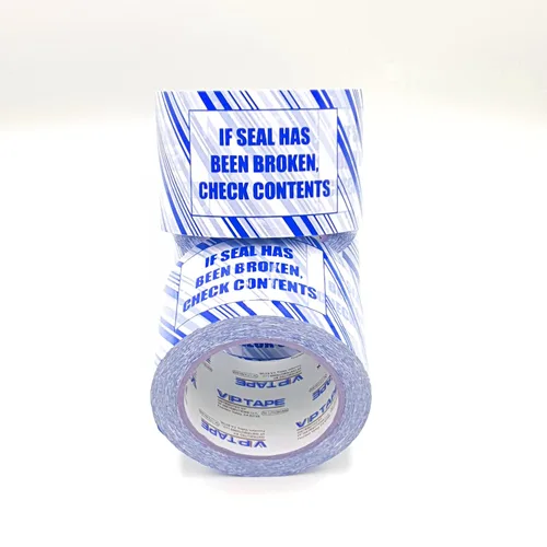 Miniatura 5 de VP Cinta de embalaje de seguridad impresa, 3 pulgadas x 110 yardas, espesor 2.0 mil,6 rollos., azul y blanco (3s)