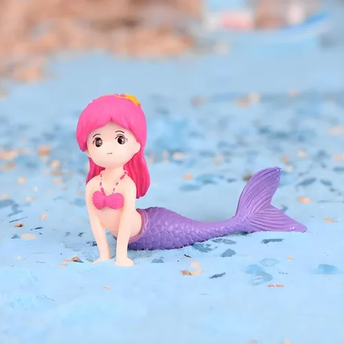 Miniatura 9 de Figura de sirena rosa, adorno de acuario, mini accesorio de micro paisaje, mini sirena para accesorios de jardín de hadas, decoración de acuario