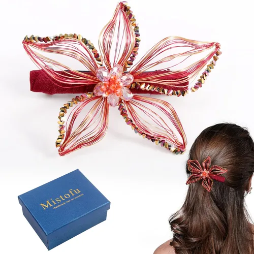 Miniatura 14 de Mistofu Pasadores de alambre de cobre de 3.14 pulgadas, tejido a mano, diseño de alto nivel, accesorios elegantes para el cabello, regalos