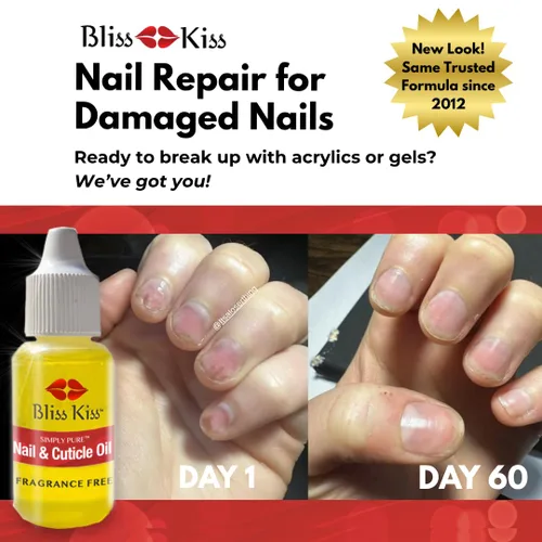 Miniatura 3 de Bliss Kiss Sin fragancias Cutiagotas de aceite de uñas con vitamina E y jojoba, fortalecedor de uñas, tratamiento de crecimiento de uñas