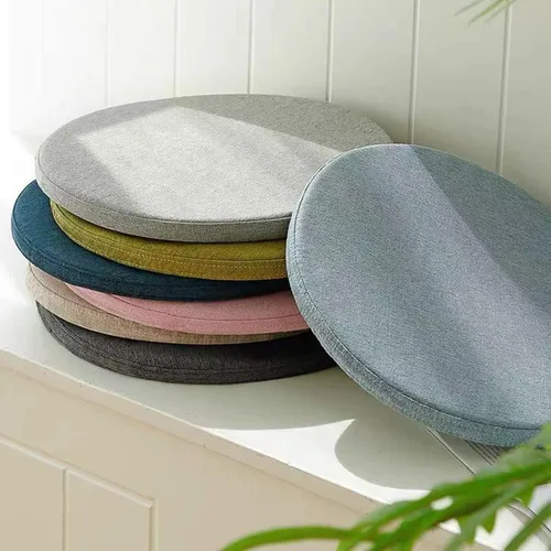 Miniatura 6 de Cojín desmontable, cojín redondo de espuma viscoelástica para silla, diseño antideslizante, suave, transpirable, cómodo, adecuado para sala