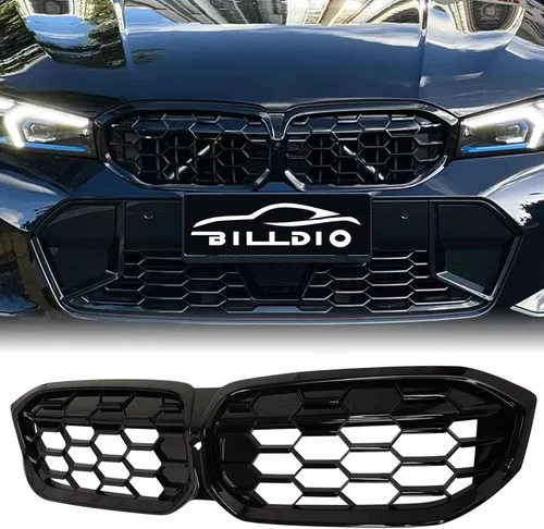 Miniatura 11 de Parrilla E90 – Rejilla negra de riñón individual compatible con BMW serie 3 E90 2009-2011 323i 328i 328xi 335d 335i 335xi Sedan LCI, E91 328i 328xi