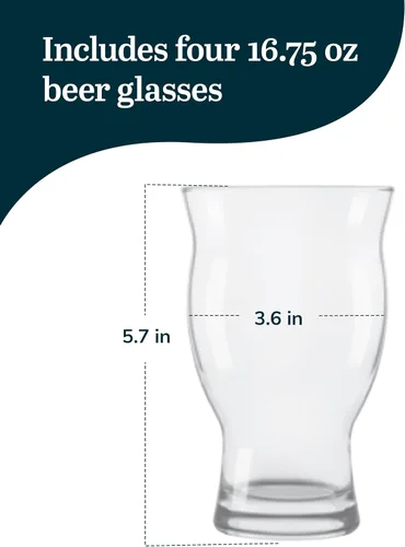 Miniatura 3 de Libbey Craft Brews - Vasos de pinta de cerveza nucleados, aptos para lavavajillas, juego de 4 vasos para cervezas ligeras, stouts, vasos de cerveza