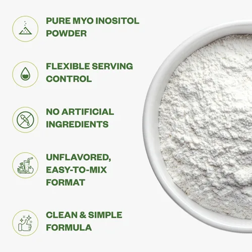 Miniatura 3 de Purisure Inositol en polvo, 8.82 oz, fertilidad, equilibrio hormonal y apoyo ovárico, polvo puro, suplemento de inositol para apoyar la energía