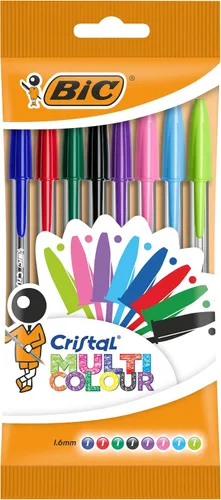 BIC Cristal - Bolígrafos de bola, paquete de 8, colores surtidos (Fashion + Estándar) - Punta de 1,6 mm con escritura suave
