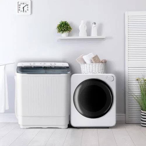 Miniatura 10 de DOGHLY - Secadora de ropa portátil de 1.6 pies cúbicos, secadora compacta de 800 W con bañera de acero inoxidable, 5 modos de parada automática