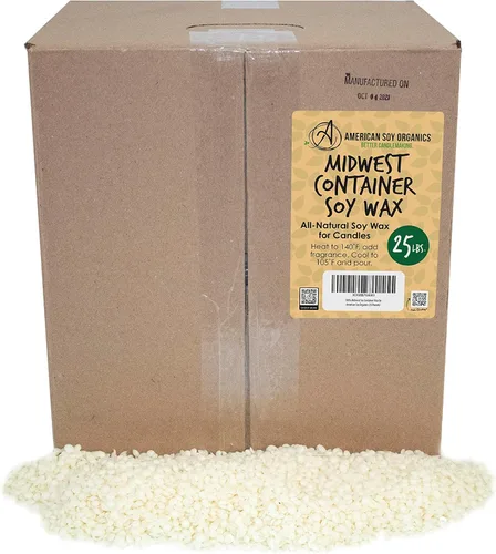 American Soy Organics Cuentas de Cera de Soja 100% del Medio Oeste para Hacer Velas - Suministros Naturales para Hacer Velas - Libre de Parafina,