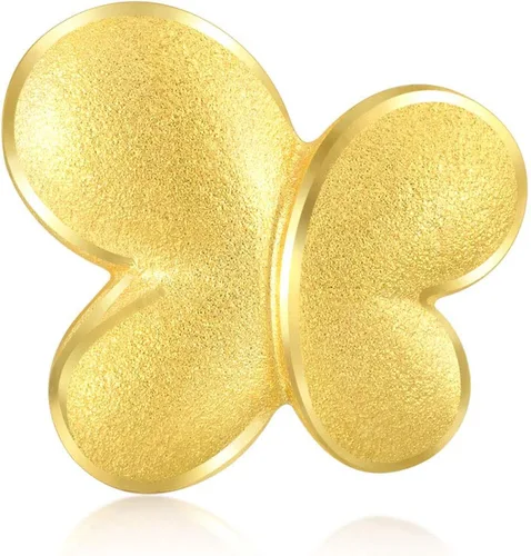 Miniatura 2 de Chow Sang Sang 9999 - Aretes de mariposa de oro macizo de 24 quilates para mujer 91965E se venden solos no pares