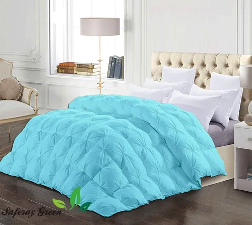 Miniatura 2 de Lujoso y lujoso para todas las estaciones, 100% algodón orgánico, tamaño individual XL, 68 x 92 pulgadas, edredón plisado de 3 piezas con 4 pestañas