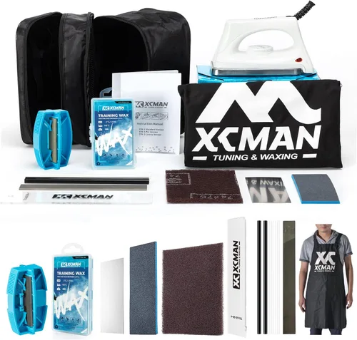 Miniatura 11 de XCMAN Kit Completo de Afinación y Depilación de Esquí y Snowboard con Plancha de Depilación, Cera Universal, Afinador de Borde, Cepillo, Raspador