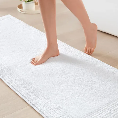 Madison Park Splendor - Alfombra de baño reversible 100% algodón con mechones, 3000 GSM, calidad hotelera, lujosa, felpa, pelo medio, tapete de baño
