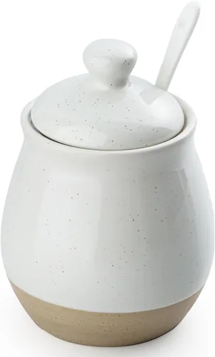 Miniatura 13 de famiware Milkyway Cremera de 13 onzas con asa, jarra de cerámica para café/leche/salsa/servir/ensalada, dispensador de gres para jarabe de arce