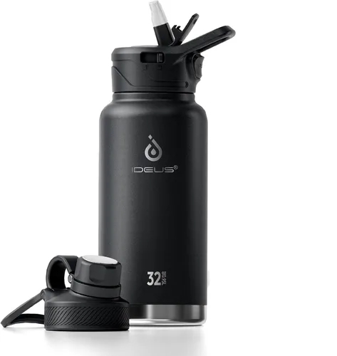 Miniatura 48 de IDEUS Botella de agua aislada de 12 onzas, botella de agua aislada de acero inoxidable para la escuela, botellas aisladas con pajitas a prueba