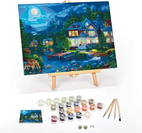 Miniatura 19 de Ledgebay Kit de Pintura por Números DIY para Adultos con Lienzo Enmarcado, de Principiante a Avanzado, los Kits Incluyen Juego de Pintura Acrílica