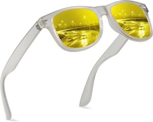 Miniatura 72 de FEIDUSUN Lentes de sol polarizados para hombre y mujer, lentes de sol retro negros para conducir, pescar, protección UV