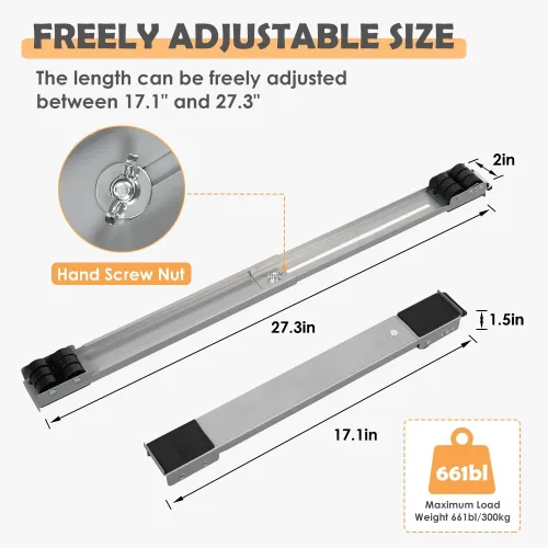 Miniatura 3 de KELIXU Rodillos para electrodomésticos, soporte resistente para lavadora con ruedas, rodillos móviles para refrigeradores, secadores y lavavajillas
