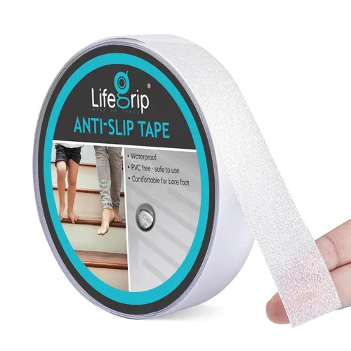 LifeGrip - Cinta antideslizante transparente, de 1 pulgada por 17 pies, cinta de agarre de tracción antideslizante para bañeras, barcos, escaleras,
