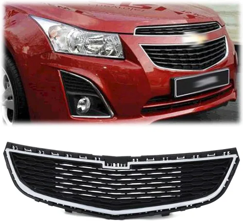 Miniatura 12 de PIT66 Rejilla de parachoques delantera inferior, compatible con Chevy Cruze 2016-2018, rejilla de repuesto de malla de nido de abeja de ABS