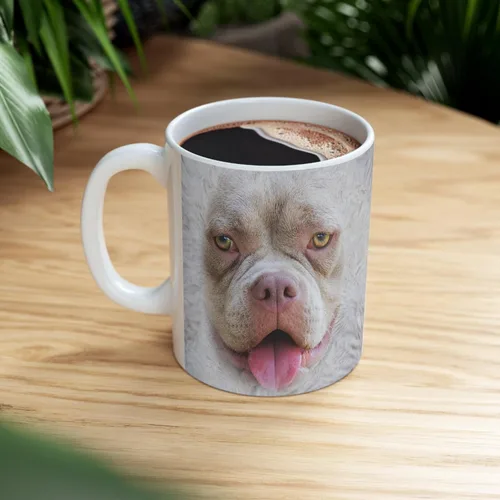 Miniatura 8 de Funny Gifts - Taza de café de cerámica blanca con diseño de perro American Bully de 11 onzas