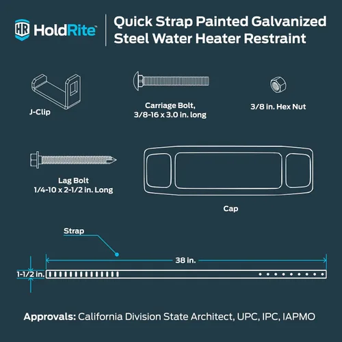 Miniatura 6 de HoldRite QuickStrap para calentador de agua de 120 galones, acero galvanizado, QS-120