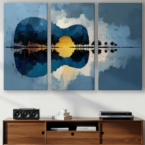 Miniatura 48 de LuxeWood Arte de Pared Musical en Lienzo - Impresiones Temáticas Musicales Medianas y Grandes para Sala de Estar, Oficina, Estudio, Airbnb
