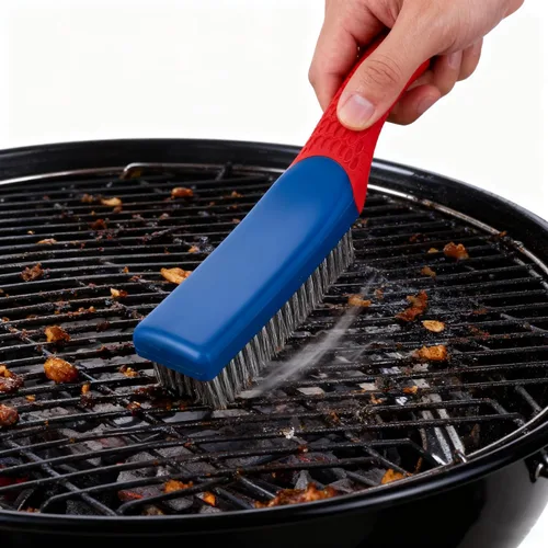 Miniatura 8 de Cepillitos de Alambre 2 Piezas Cepillos de Acero Reforzado Cepillo de Alambre de Acero al Carbono y Acero Inoxidable con Mango Ergonómico de Goma