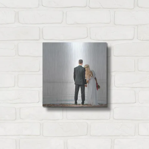 Miniatura 3 de Tu foto o imagen impresa en arte de pared de metal personalizado, 12 x 12 pulgadas