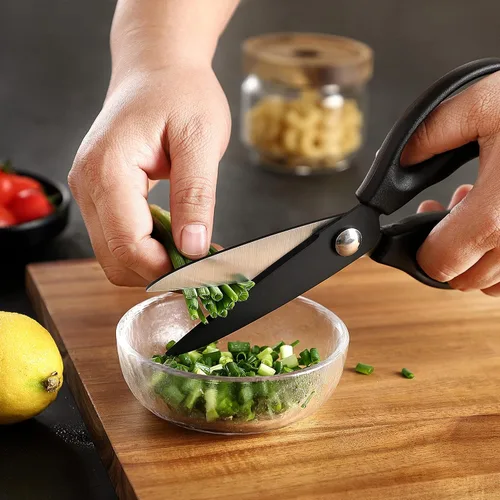 Miniatura 9 de Marco Almond® Juego de cuchillos de cocina con bloque y afilador MA23, juego de bloque de cuchillos de 17 piezas, juego de cuchillos negros de chef
