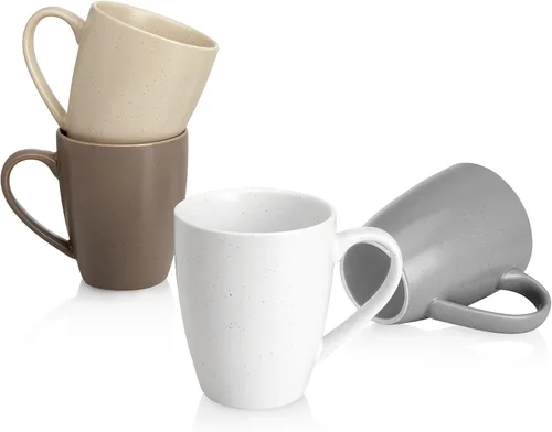 Miniatura 14 de Sweese - Tazas de porcelana para café de 16 onzas (hasta el borde) para café, café con leche, té, cacao, juego de 4, rojo