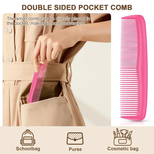Miniatura 9 de NICEMOVIC Peine para mujer, peine de dientes anchos y cola de rata, herramienta para el cabello, 10 peines para el cabello, herramienta de moldeo