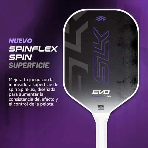 Miniatura 5 de Selkirk Sport SLK Evo Pickleball Paletas Evo Power, control e híbrido Pala de pickleball de fibra de vidrio o fibra de carbono Power Púrpura