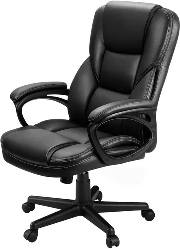 Furmax Silla ejecutiva de oficina con respaldo alto, ajustable, silla de escritorio para el hogar, silla giratoria de piel sintética con soporte