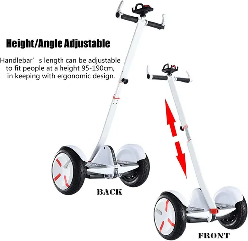 Miniatura 2 de ToLanbbt Extensión de manillar con barra para la rodilla para Segway Ninebot Mini PRO con soporte para teléfono (Blanco)