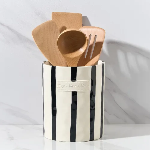 Miniatura 17 de JIEMEI HOME Soporte para Utensilios de Cocina, Recipiente de Cerámica Grande Estable de 7.2" para Utensilios de Encimera, Organizador de Utensilios