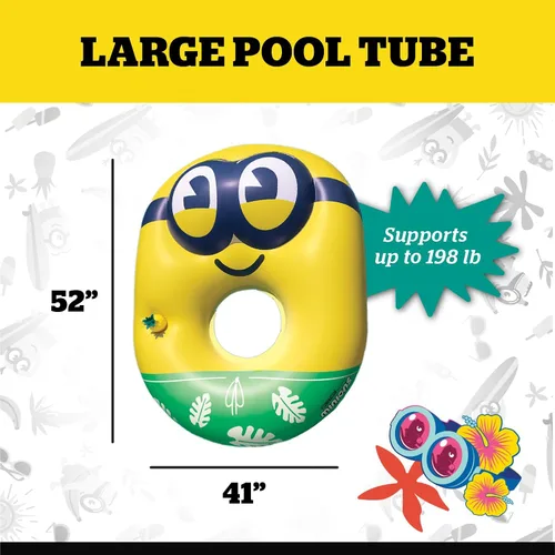 Miniatura 3 de BigMouth Giant Minions - Flotador inflable para piscina, flotador inflable de tubo de natación Mi villano favorito 4, mercancía de película