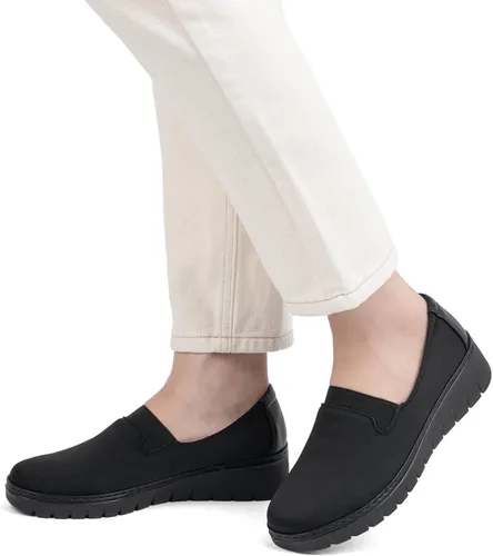 Miniatura 2 de Mocasines Ortopédicos para Mujer de Punta Redonda Cómodos sin Cordones para Juanetes Zapatos de Trabajo Elásticos para Caminar Zapatos Ortóticos