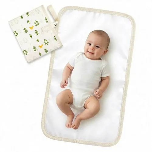 Miniatura 7 de Cambiador de pañales portátil para bebé, cambiador compacto impermeable con correa para la muñeca, cambiador de viaje lavable para bolsa de pañales