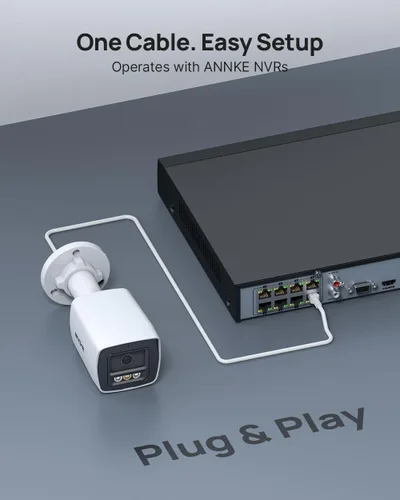 Miniatura 6 de ANNKE Cámara PoE de seguridad 4K 8MP, cámara IP de vigilancia AI para exteriores con micrófono/audio, detección de vehículos y humanos AI, luz dual