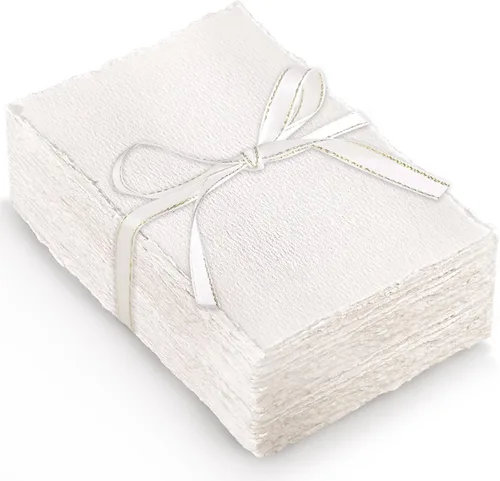 70 hojas de papel de borde deckled de 4 x 6 pulgadas, hojas de papel texturizado hecho a mano de 300 GSM, papel de acuarela imprimible a granel,