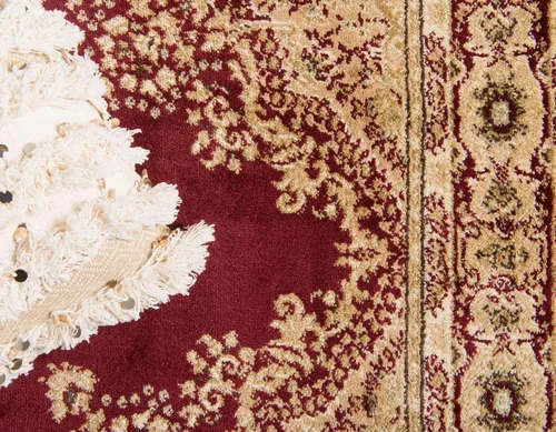 Miniatura 6 de Unique Loom - Alfombra clásica tradicional, colección Versalles, Polipropileno, Rojo/Borgoña