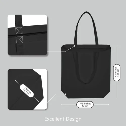Miniatura 5 de TOPDesign - Bolsa de lona de algodón súper fuerte, grande de 10 onzas
