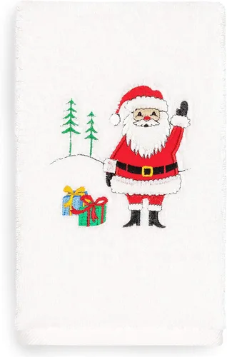Miniatura 19 de Toalla de mano bordada de lujo 100% algodón turco, racimo de acebo de Navidad