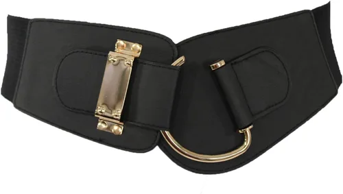 Miniatura 11 de TFJ - Cinturón ancho de moda para mujer, cintura alta, hebilla de gancho de metal dorado, talla XS, S, M, L, XL