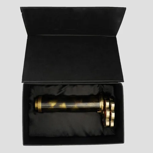 Miniatura 8 de Caleidoscopio de latón hecho a mano, estética vintage, lente de espejo 3D perfecto para amigos y familiares, regalo ideal para el día de San